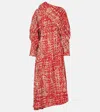 Bottega Veneta Draped Tweed Maxi Dress In Red