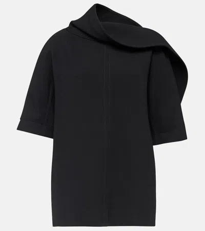 BOTTEGA VENETA DRAPED VIRGIN WOOL CRÊPE TOP