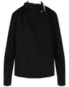 Bottega Veneta Draped Wool Blouse In Black