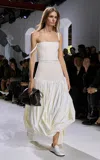 Bottega Veneta Draped Wool Gabardine Midi Dress In Neutral