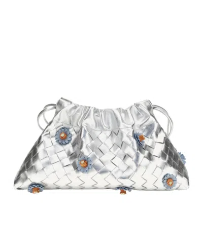 Bottega Veneta Drawstring Clutch In Neutral