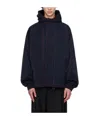 Bottega Veneta Drawstring Hood Casual Jacket In Black