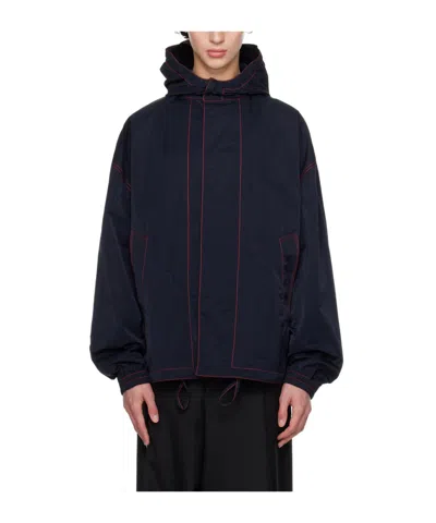 Bottega Veneta Drawstring Hood Casual Jacket In Black