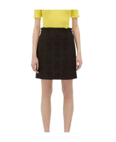 Bottega Veneta Drawstring Mini Skirt In Black