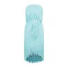 Bottega Veneta Sky Blue Fringed Midi Dress In Blue
