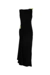 Bottega Veneta Womens Signature Metal-drop Viscose Jersey Maxi Dress Black In Black