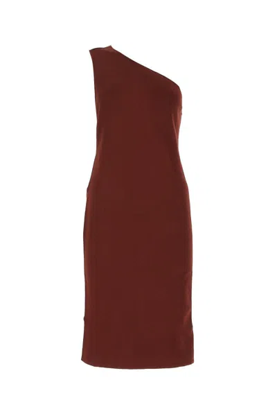 Bottega Veneta One-shoulder Sheath Dress In Burgundy