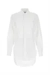 Bottega Veneta White Collar Shirt Dress In 9068