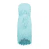 Bottega Veneta Sky Blue Fringed Midi Dress In Blue