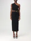 Bottega Veneta One-shoulder Cutout Gathered Embellished Crepe-jersey Midi Dress In Black