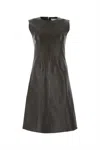 Bottega Veneta Women Dark Brown Nappa Leather Dress In Brown