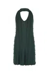 Bottega Veneta Women Bottle Green Polyester Blend Mini Dress In Green