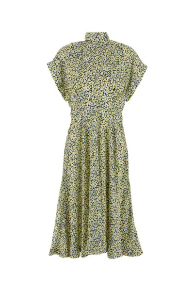 Bottega Veneta Daisy Soie Charm Robe Midi In Multicolour