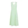 Bottega Veneta V-neck A-line Midi Dress In Green