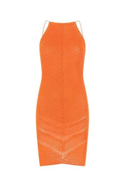 Bottega Veneta Orange Crochet Dress