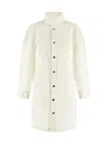 Bottega Veneta Long Sleeved Shirt Dress In White