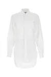 Bottega Veneta White Collar Shirt Dress In 9068