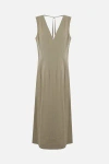 Bottega Veneta Open-back Compact Cotton Dress In Sand