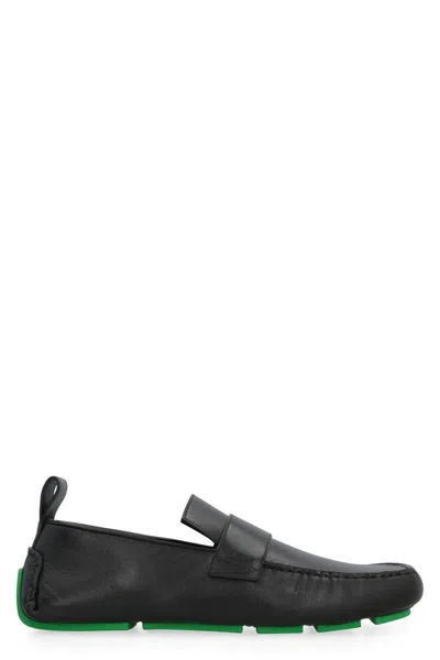 Bottega Veneta Driver Leather Loafers In Black