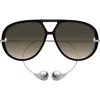 Bottega Veneta Aviator-style Acetate And Silver-tone Sunglasses In 010