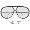 Bottega Veneta Drop 63mm Aviator Sunglasses In Green