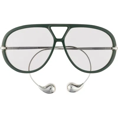 Bottega Veneta Drop 63mm Aviator Sunglasses In Green