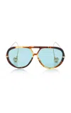 Bottega Veneta Drop Aviator Sunglasses In Brown
