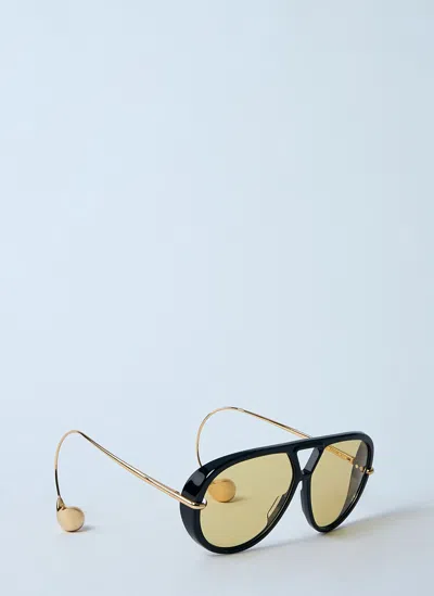 Bottega Veneta Drop Aviator Sunglasses In Black