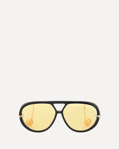Bottega Veneta Drop Aviator Sunglasses In Yellow
