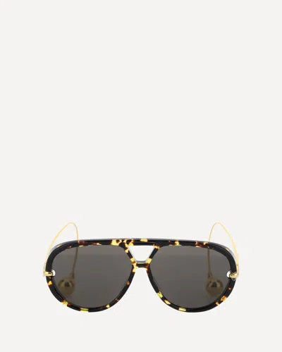 Bottega Veneta Drop Aviator Sunglasses In Black