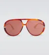 Bottega Veneta Drop Aviator Sunglasses In Braun