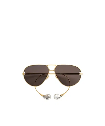 Bottega Veneta Drop Aviator Sunglasses In Brown