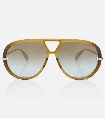 Bottega Veneta Drop Aviator Sunglasses In Yellow