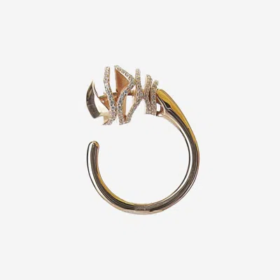 Bottega Veneta Drop Cubic Zirconia Ring In Rose Gold