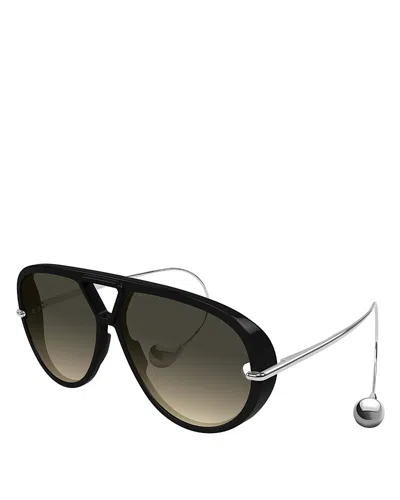 Bottega Veneta Bv1273s Linea Unapologetic 010 Black Silver Brown Sunglasses
