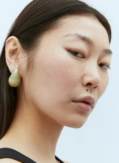 Bottega Veneta Drop Glass Earrings In Green