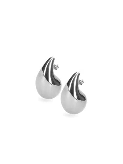 Bottega Veneta 'drop' Large Earrings In Silver
