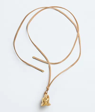Bottega Veneta Bottega  Veneta Drop Leather Necklace In Gold