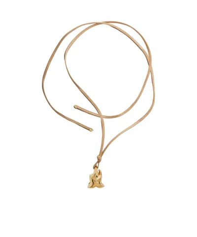 Bottega Veneta Drop Leather Necklace In Yellow
