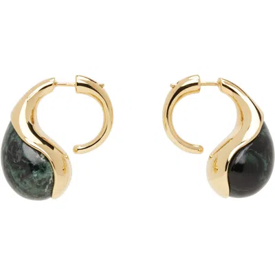 Bottega Veneta Drop Marble Earrings In Green