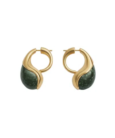 Bottega Veneta Drop Marble Earrings In Gold