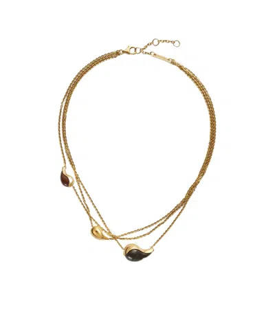 Bottega Veneta Drop Marble Necklace In Gold