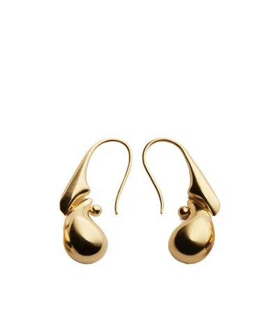 Bottega Veneta Drop Pendant Earrings In Gold