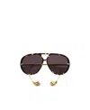 Bottega Veneta Drop Pilot-frame Sunglasses In Brown