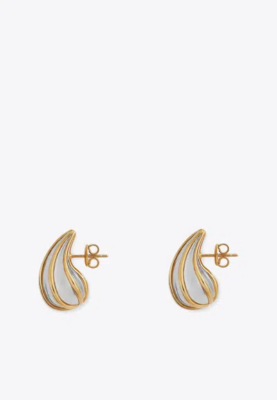 Bottega Veneta Drop Shaped Earrings In Gold