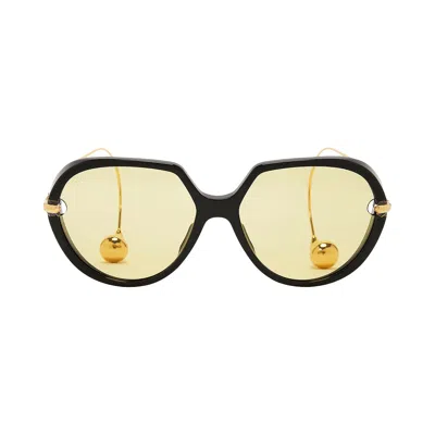 Pre-owned Bottega Veneta Drop Squared Sunglasses 'black/yellow' | Men's Size Onesize