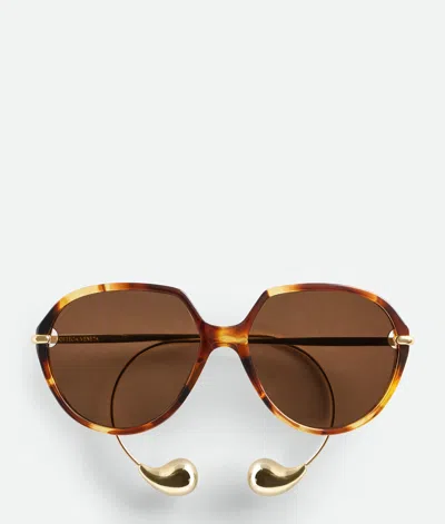 Bottega Veneta Drop Squared Sunglasses In Brown