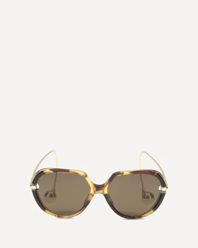 Bottega Veneta Drop Sunglasses In Brown