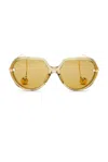 Bottega Veneta Drop Sunglasses In Gold