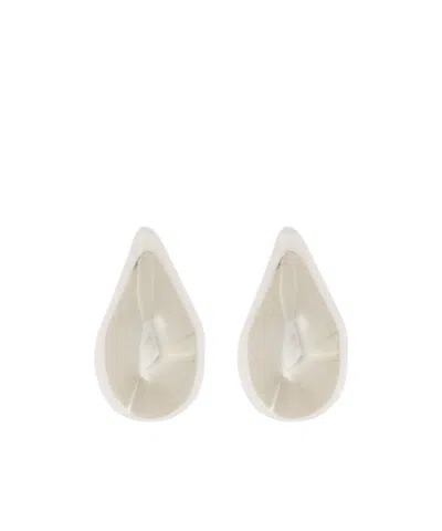Bottega Veneta Droplet Earrings In White